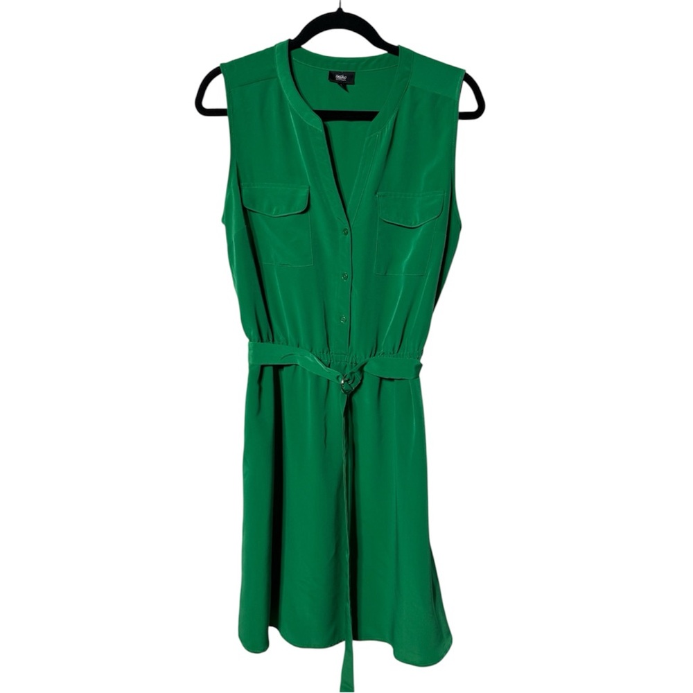 Massimo Vibrant Green Sleeveless Midi Dress
